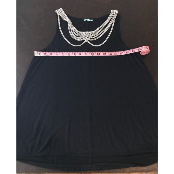 Anthropologie Leifnotes Navy Blue Scalloped Rope Tank Top - Size Small - Picture 5 of 8